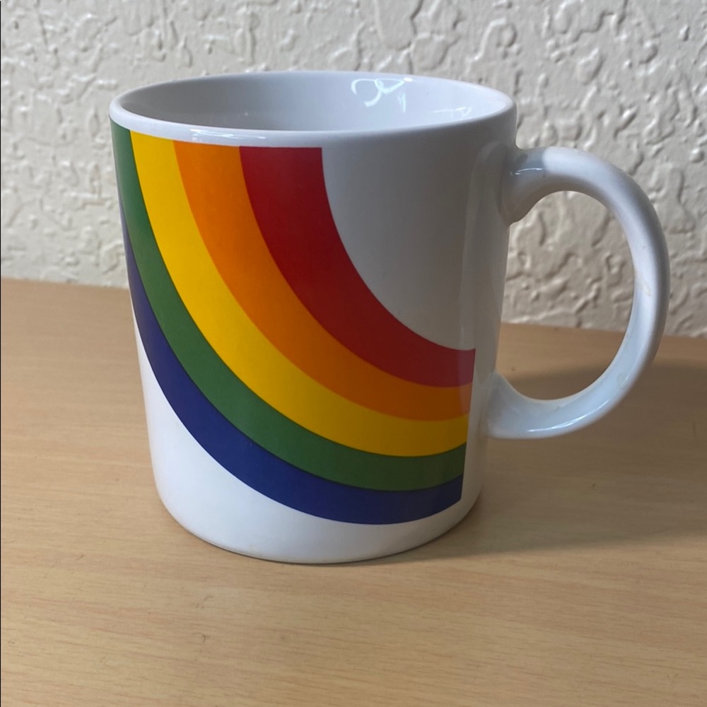 Red and Orange Ceramic Mug with Modern Design